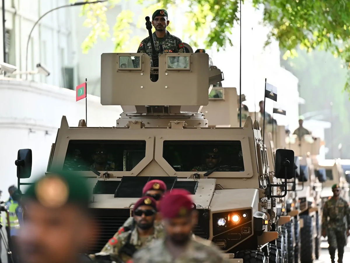 MNDF unveils new armoured vehicles at anniversary parade | Atoll Times