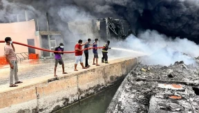 Foreigner injured in Feeali harbour fire